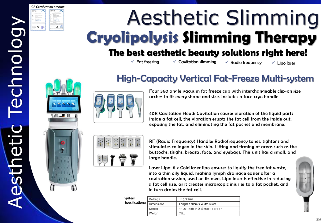Medical CE Vertical Fat-Freeze Multi-system